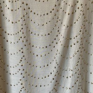 3/$15 Apt. 9 embellished Tank Top Sz L Creme with Gold tone studs